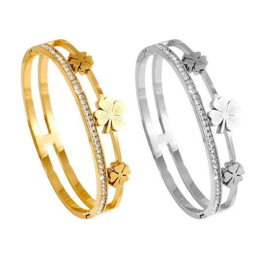 Geluksarmband Klavertje Vier - RVS Waterbestendig