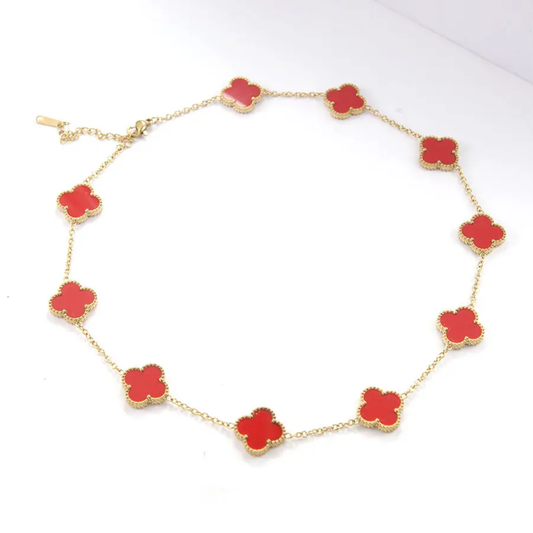 Klaver Ketting met 10 klaverhangerstukken