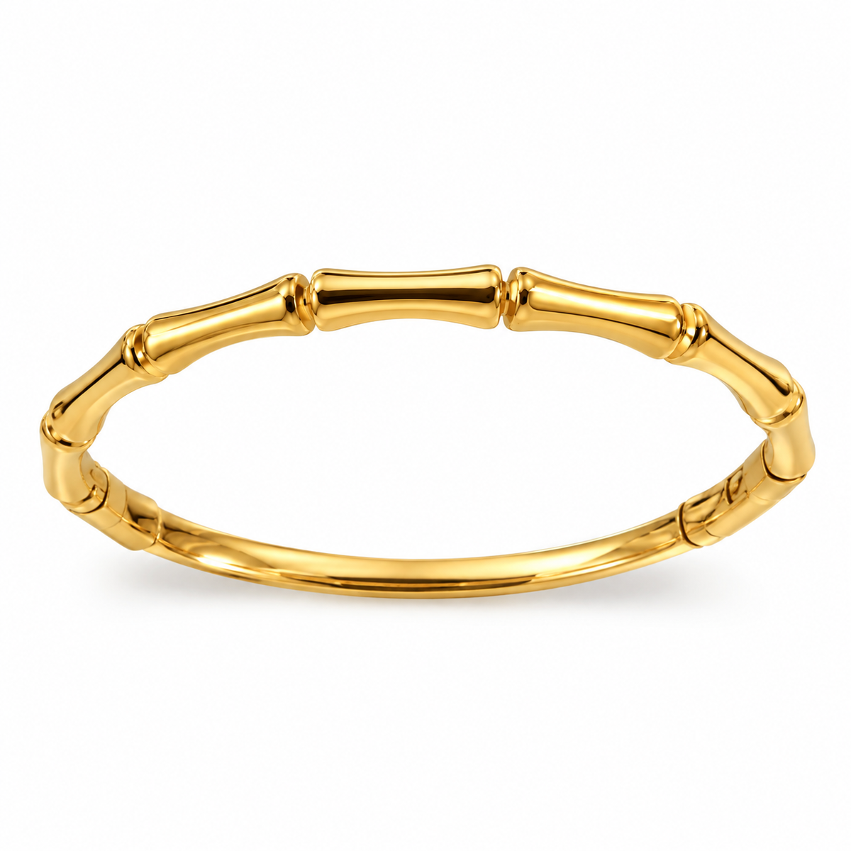 Bamboo Bangle Armband Stainless Steel Waterproof – Goud | Intero Sieraden
