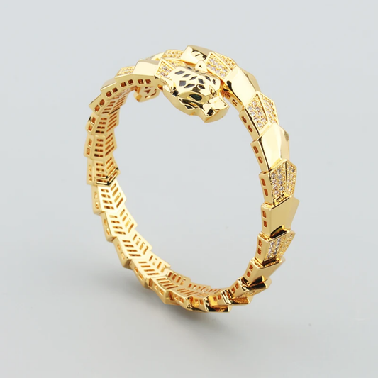Gouden Luipaard Armband en Ring Set - Intero Sieraden