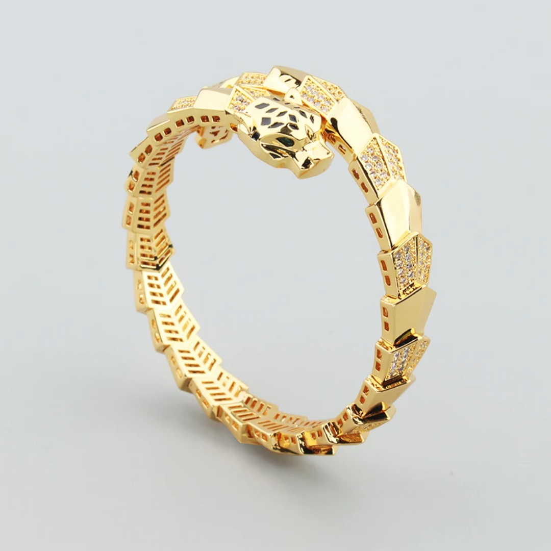 Gouden Luipaard Armband en Ring Set - Intero Sieraden