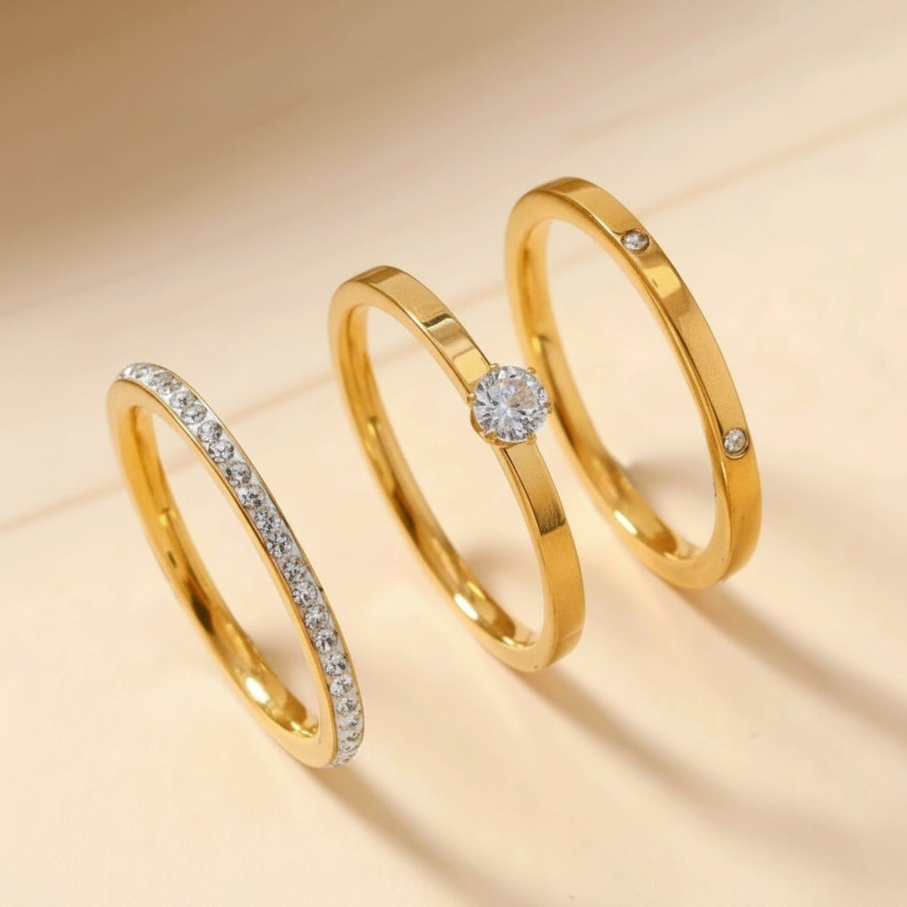 RVS Ringenset - 3 Stuks