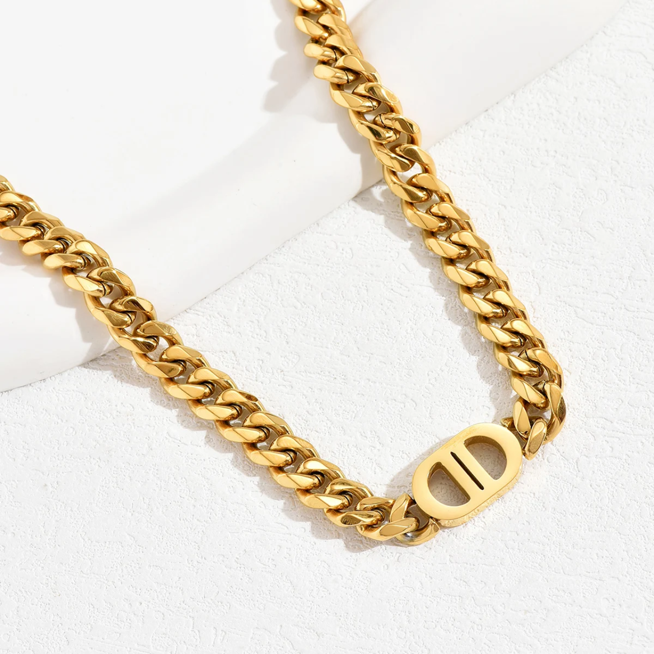 DD Cuban Link | Ketting & Armband Goudkleurig Stainless Steel