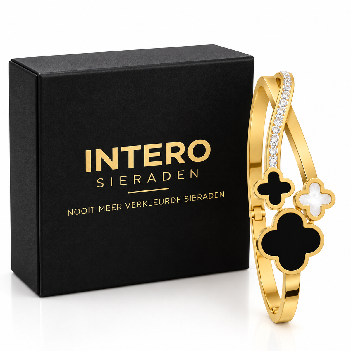 Trio Klaver Armband | 18K Verguld Roestvrij Staal | Waterbestendig