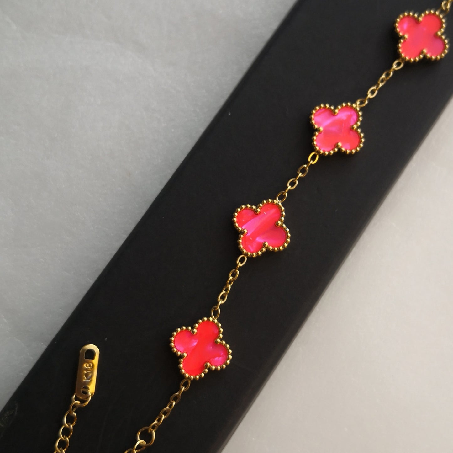Felle kleuren Klaver Armband - Intero Sieraden