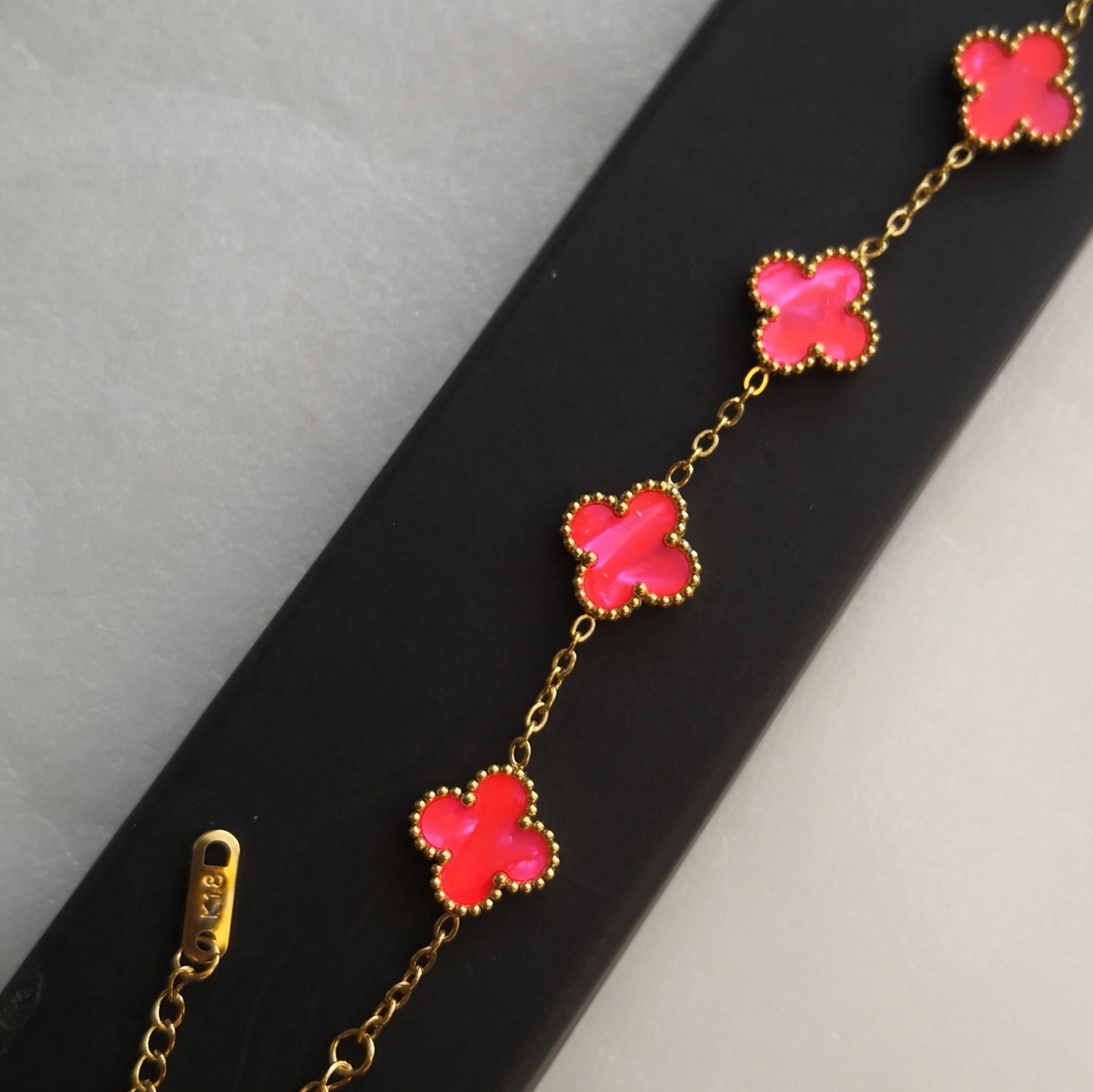 Felle kleuren Klaver Armband - Intero Sieraden