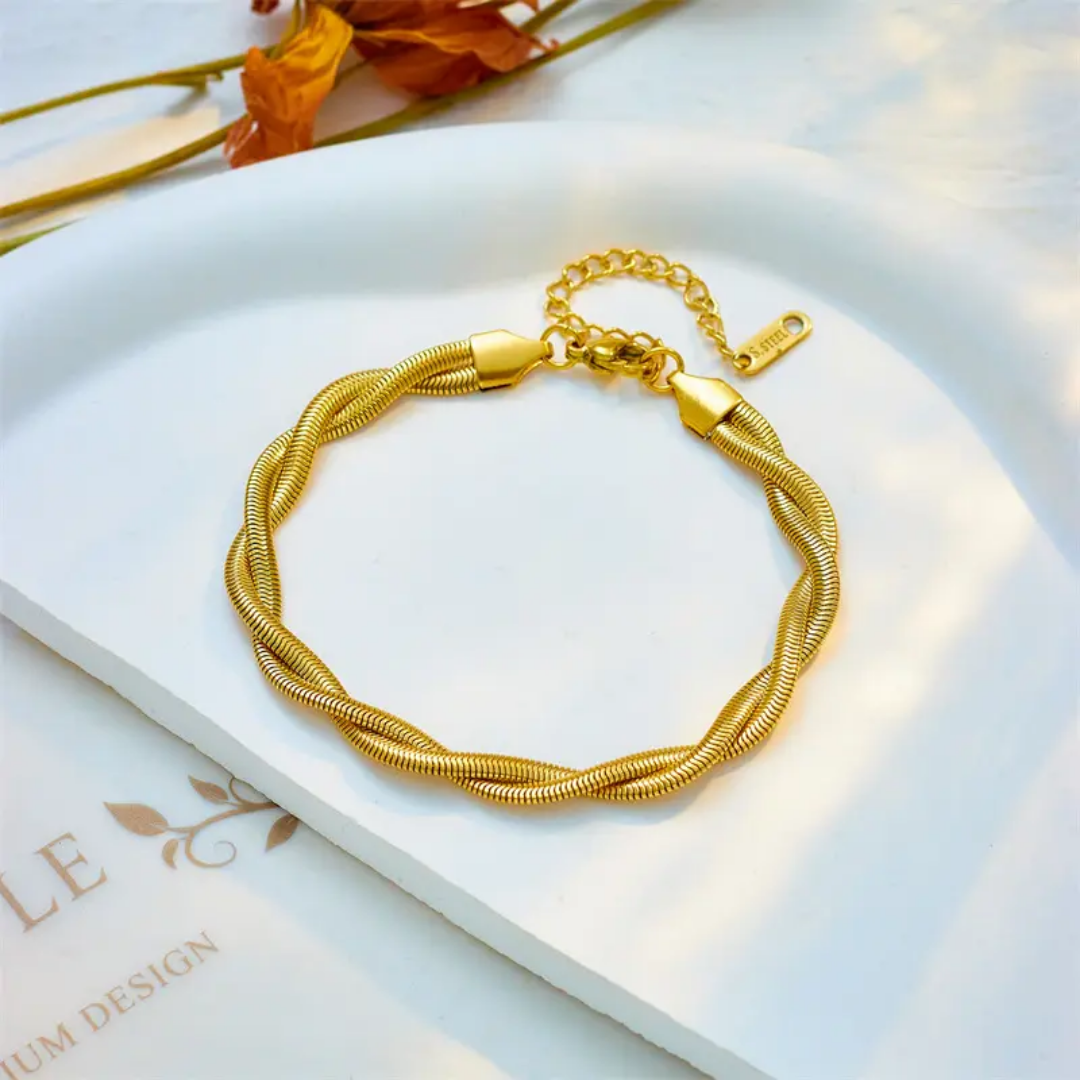 Gouden Gedraaide Armband - Intero Sieraden