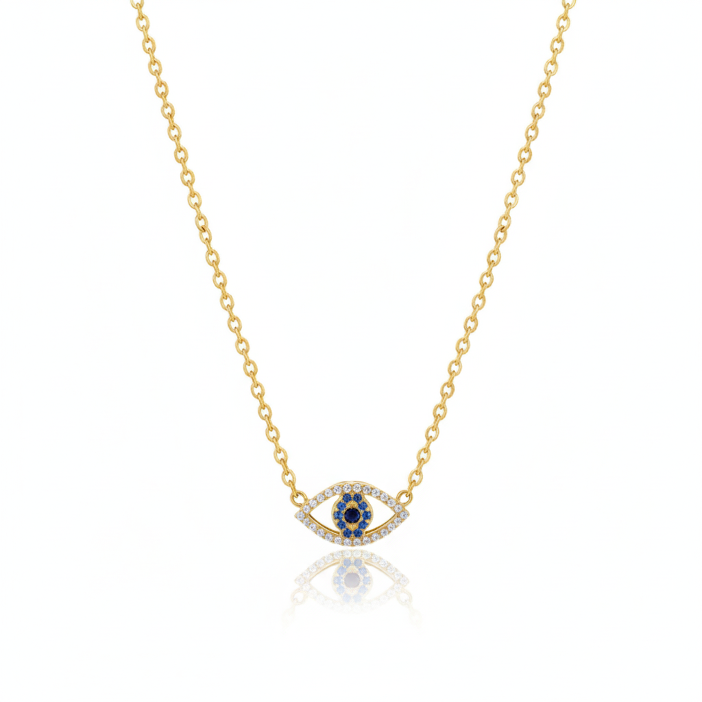 Gouden Evil Eye Ketting Oogvorm - 50cm RVS