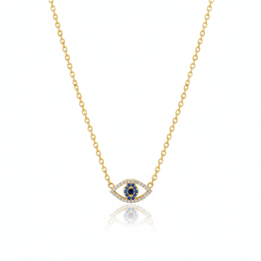 Gouden Evil Eye Ketting Oogvorm - 50cm RVS