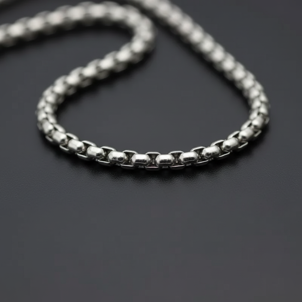 Silver Chain Macro Detail