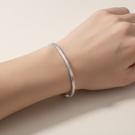 سوار فضي snake راقي